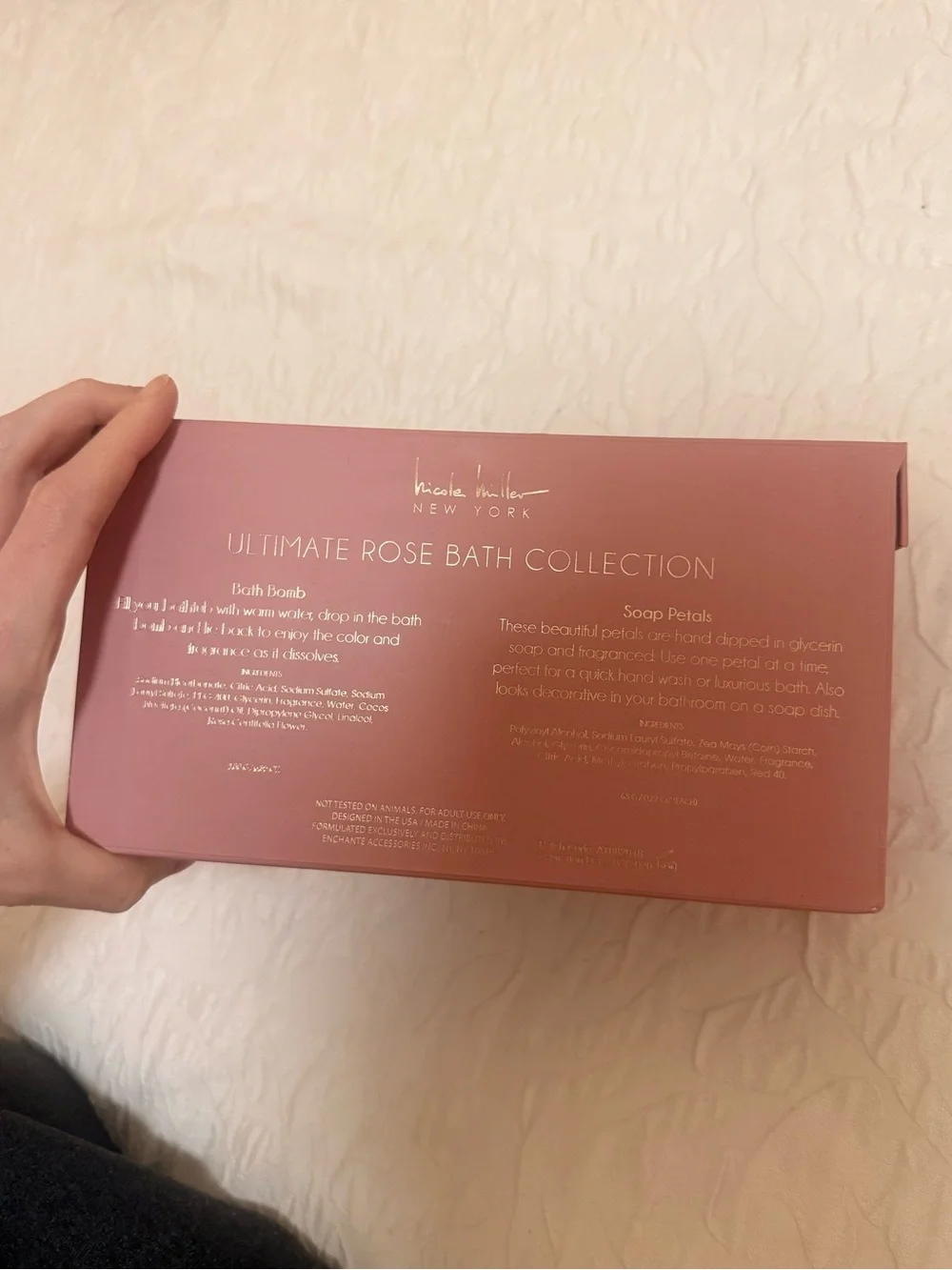 Nicole Miller Ultimate Rose Bath Collection Rosehip Infused Bath Fizzer Gift Set